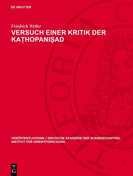 Produktbild: Versuch einer Kritik der Kaṭhopaniṣad