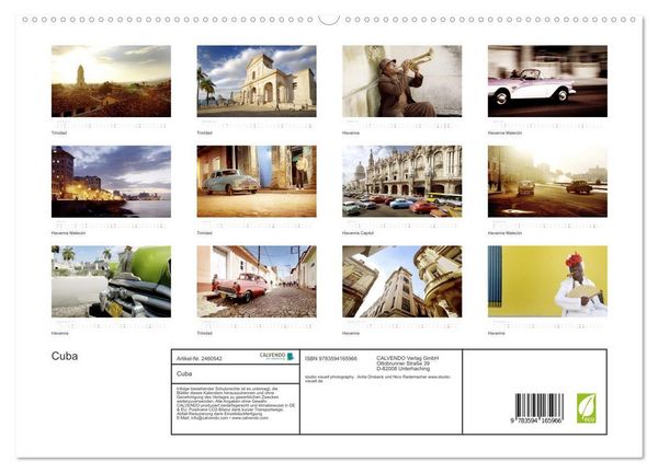 Produktbild: Cuba (hochwertiger Premium Wandkalender 2027 DIN A2 quer), Kunstdruck in Hochglanz