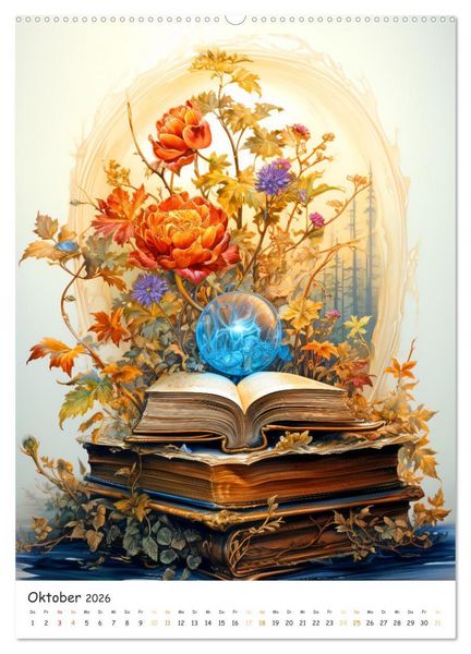 Produktbild: Zauberhafte Seiten - Entdecke die Magie der B&uuml;cher (hochwertiger Premium Wandkalender 2026 DIN A2 hoch), Kunstdruck in Hochglanz