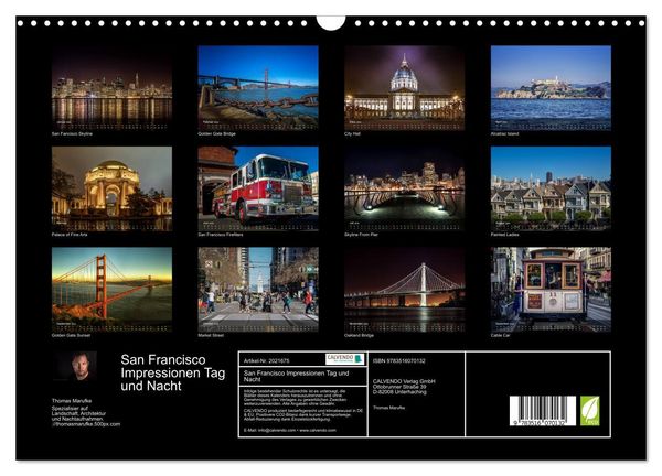 Produktbild: San Francisco Impressionen Tag und Nacht (Wandkalender 2026 DIN A3 quer), CALVENDO Monatskalender