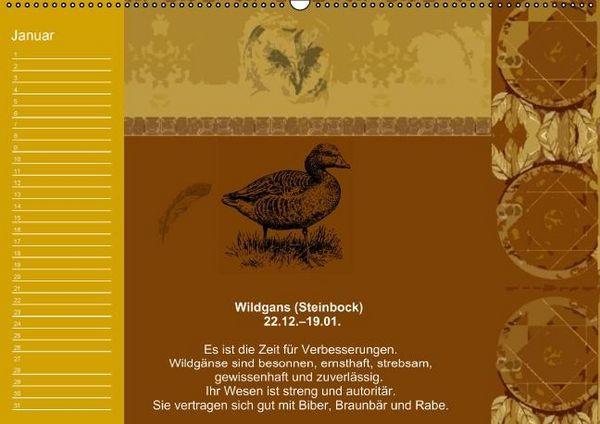 Produktbild: Indianisches Horoskop / Geburtstagskalender (Wandkalender immerw&auml;hrend DIN A2 quer)