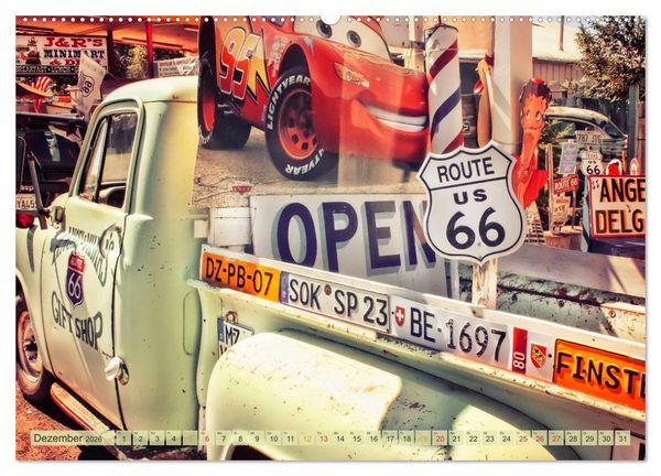 Produktbild: Nostalgie auf 2451 Meilen - Route 66 (hochwertiger Premium Wandkalender 2026 DIN A2 quer), Kunstdruck in Hochglanz