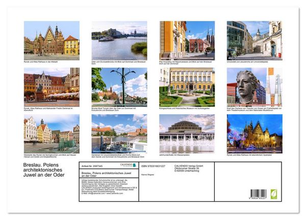 Produktbild: Breslau. Polens architektonisches Juwel an der Oder (Wandkalender 2026 DIN A2 quer), CALVENDO Monatskalender
