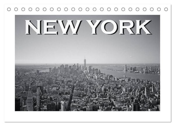 Produktbild: New York in schwarz weiss (Tischkalender 2026 DIN A5 quer), CALVENDO Monatskalender