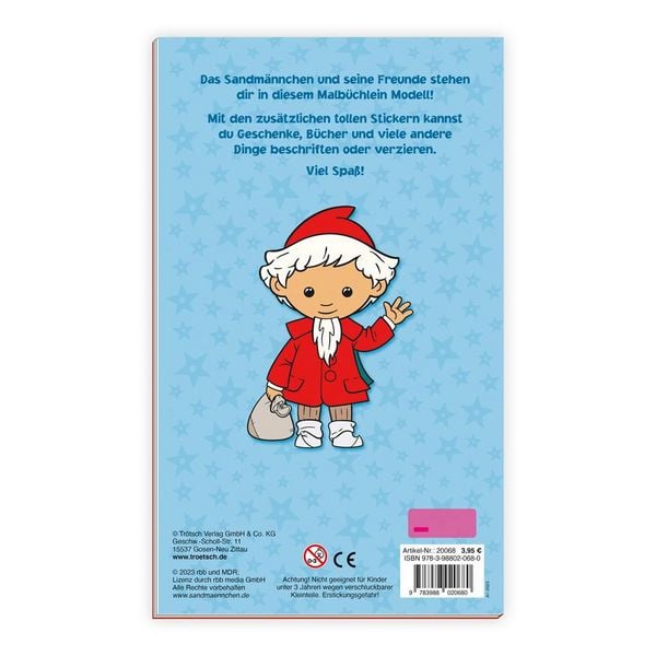 Produktbild: Tr&ouml;tsch Unser Sandm&auml;nnchen Malbuch Ausmalbuch mit Stickern