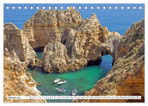 Produktbild: Portugal - Die Algarve vom Cabo de Sao Vicente bis Tavira (Tischkalender 2026 DIN A5 quer), CALVENDO Monatskalender