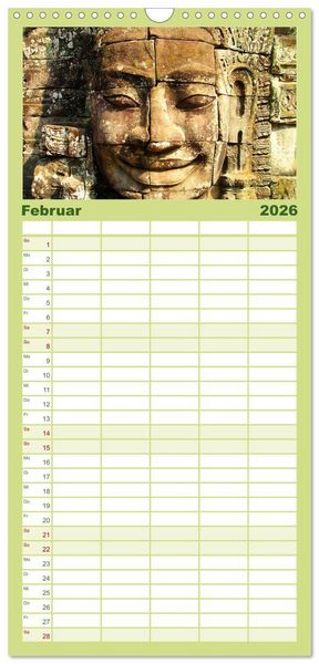 Produktbild: Familienplaner 2026 - Kambodscha &bull; Angkor Wat mit 5 Spalten (Wandkalender, 21 x 45 cm) CALVENDO