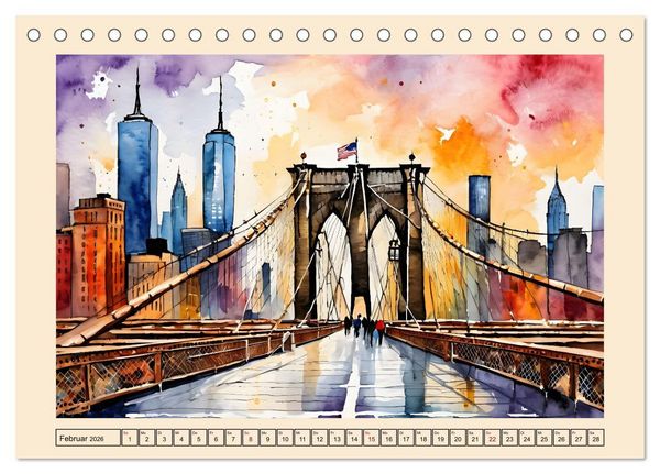Produktbild: Sightseeing New York (Tischkalender 2026 DIN A5 quer), CALVENDO Monatskalender