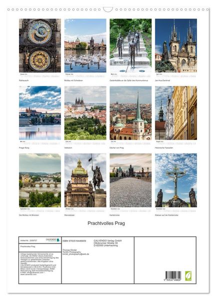 Produktbild: Prachtvolles Prag (Wandkalender 2026 DIN A2 hoch), CALVENDO Monatskalender