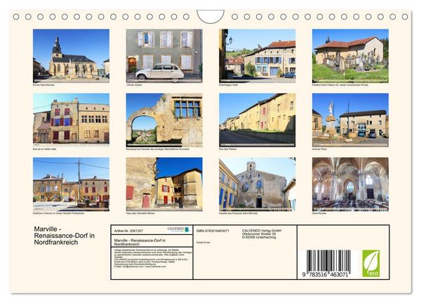 Produktbild: Marville - Renaissance-Dorf in Nordfrankreich (Wandkalender 2026 DIN A4 quer), CALVENDO Monatskalender