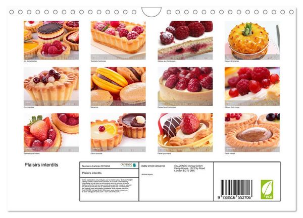 Produktbild: Plaisirs interdits (Calendrier mural 2026 DIN A4 vertical), CALVENDO calendrier mensuel