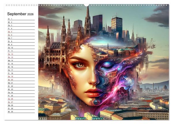 Produktbild: Metropolengesichter (hochwertiger Premium Wandkalender 2026 DIN A2 quer), Kunstdruck in Hochglanz