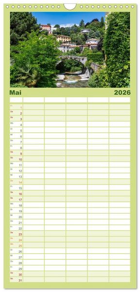 Produktbild: Familienplaner 2026 - Traumziele am Comer See mit 5 Spalten (Wandkalender, 21 x 45 cm) CALVENDO