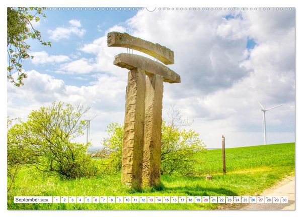 Produktbild: Steine an der Grenze - Wanderbare Kunst (hochwertiger Premium Wandkalender 2026 DIN A2 quer), Kunstdruck in Hochglanz