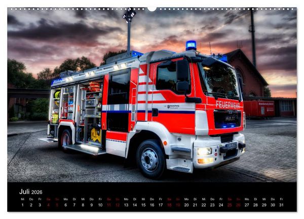 Produktbild: Feuerwehr und Rettungsdienst (hochwertiger Premium Wandkalender 2026 DIN A2 quer), Kunstdruck in Hochglanz