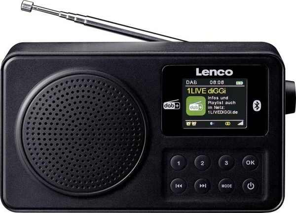 Lenco PDR-033BK Kofferradio DAB+, FM Schwarz -