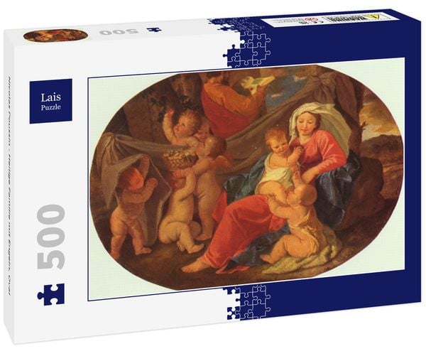 Produktbild: Lais Puzzle Nicolas Poussin - Heilige Familie mit Engeln, Oval 500 Teile