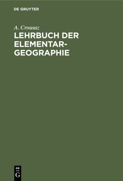 Produktbild: Lehrbuch der Elementar-Geographie