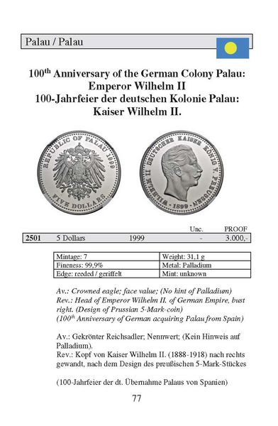 Produktbild: Palladium-M&uuml;nzkatalog