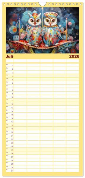 Produktbild: Familienplaner 2026 - Zirkusfantasien - Bezaubernd fremdartig mit 5 Spalten (Wandkalender, 21 x 45 cm) CALVENDO