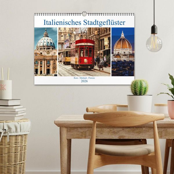 Produktbild: Italienisches Stadtgefl&uuml;ster, Rom - Mailand - Florenz (Wandkalender 2026 DIN A3 quer), CALVENDO Monatskalender