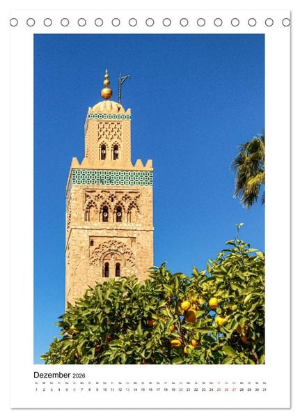 Produktbild: Marrakesch - Eine Stadt wie aus 1001 Nacht (Tischkalender 2026 DIN A5 hoch), CALVENDO Monatskalender