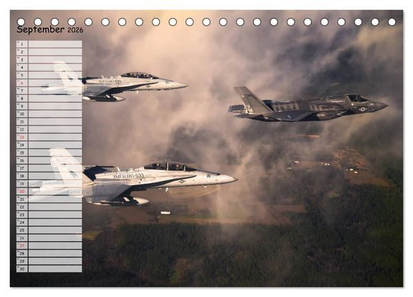 Produktbild: Luftwaffe. Kampfflugzeuge der USA (Tischkalender 2026 DIN A5 quer), CALVENDO Monatskalender