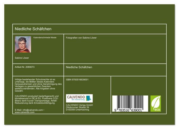 Produktbild: Niedliche Sch&auml;fchen (Tischkalender 2026 DIN A5 quer), CALVENDO Monatskalender