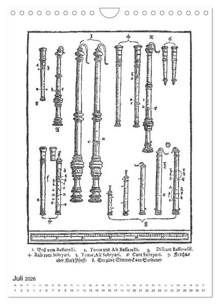 Produktbild: Michael Praetorius Syntagma Musicum (Wandkalender 2026 DIN A4 hoch), CALVENDO Monatskalender