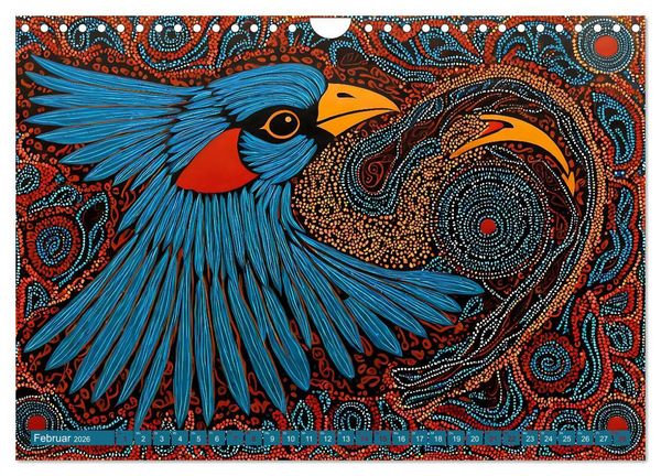 Produktbild: Traumzeit - KI-generierte Aborigine-Kunst aus dem Herzen Australiens (Wandkalender 2026 DIN A4 quer), CALVENDO Monatskalender