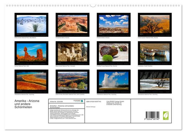 Produktbild: Amerika - Arizona und andere Sch&ouml;nheiten (hochwertiger Premium Wandkalender 2026 DIN A2 quer), Kunstdruck in Hochglanz