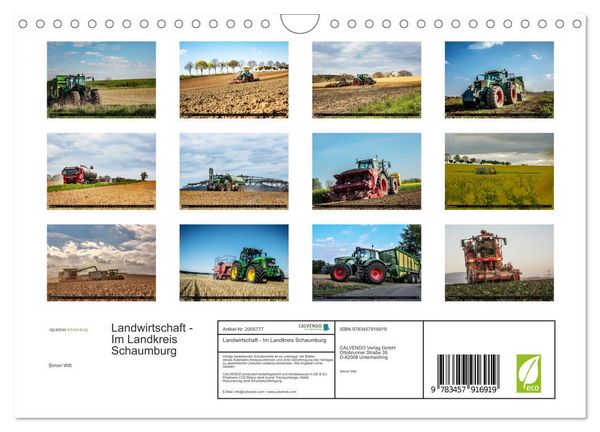 Produktbild: Landwirtschaft - Im Landkreis Schaumburg (Wandkalender 2026 DIN A4 quer), CALVENDO Monatskalender