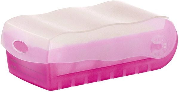 HAN CROCO 997-663 Karteibox Transluzent, Pink max. Anzahl der Karten: 900 Karten DIN A7 quer inkl. 100 linierten Karten