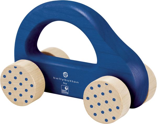 Selecta 64008 - bellybutton, Kleiner Flitzer, Schiebeauto, blau, 10 cm