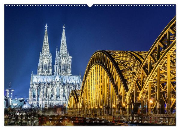 Produktbild: Deutschland Impressionen bei Nacht (hochwertiger Premium Wandkalender 2026 DIN A2 quer), Kunstdruck in Hochglanz