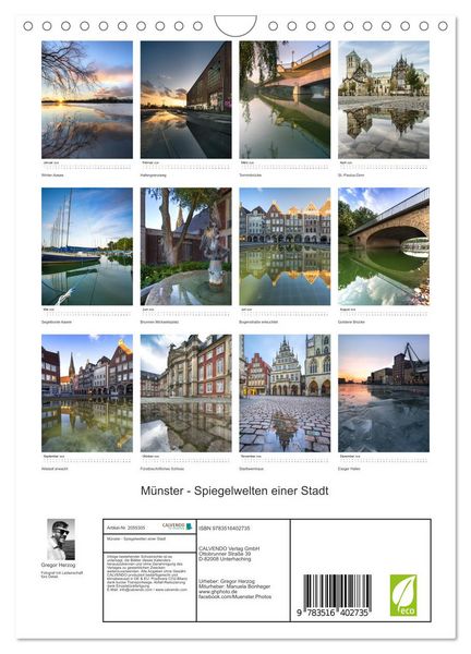 Produktbild: M&uuml;nster - Spiegelwelten einer Stadt (Wandkalender 2026 DIN A4 hoch), CALVENDO Monatskalender