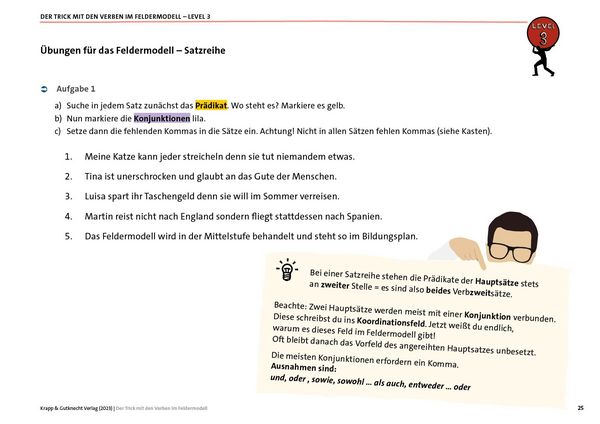Produktbild: Der Trick mit den Verben im Feldermodell &ndash; Trainingsheft