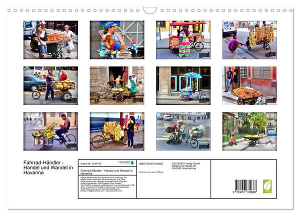 Produktbild: Fahrrad-H&auml;ndler - Handel und Wandel in Havanna (Wandkalender 2026 DIN A3 quer), CALVENDO Monatskalender