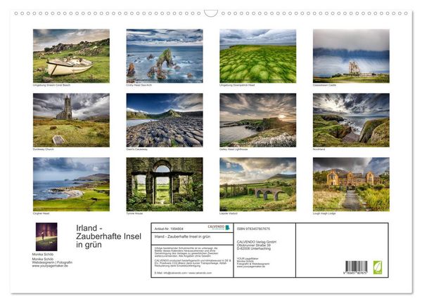 Produktbild: Irland - Zauberhafte Insel in gr&uuml;n (Wandkalender 2026 DIN A2 quer), CALVENDO Monatskalender