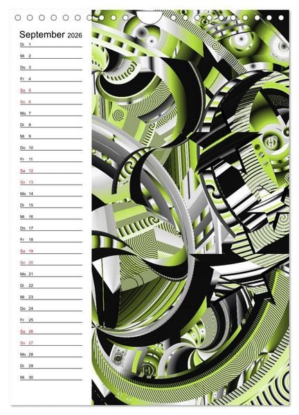 Produktbild: Geometrische Raumeindr&uuml;cke Planer (Wandkalender 2026 DIN A4 hoch), CALVENDO Monatskalender