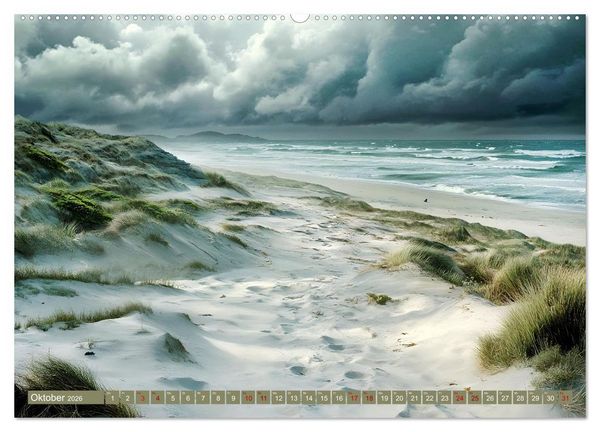 Produktbild: Sturmwarnung an der K&uuml;ste (hochwertiger Premium Wandkalender 2026 DIN A2 quer), Kunstdruck in Hochglanz
