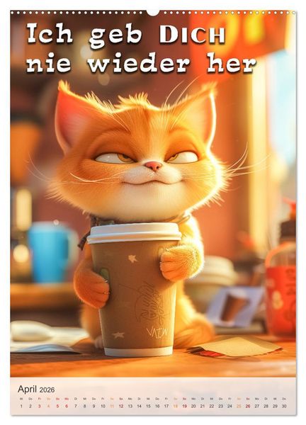 Produktbild: Kaffee-Katzen (Wandkalender 2026 DIN A2 hoch), CALVENDO Monatskalender
