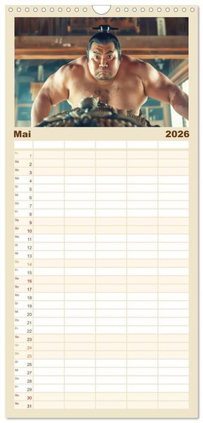 Produktbild: Familienplaner 2026 - Sumo - Japans schwere Ringer mit 5 Spalten (Wandkalender, 21 x 45 cm) CALVENDO