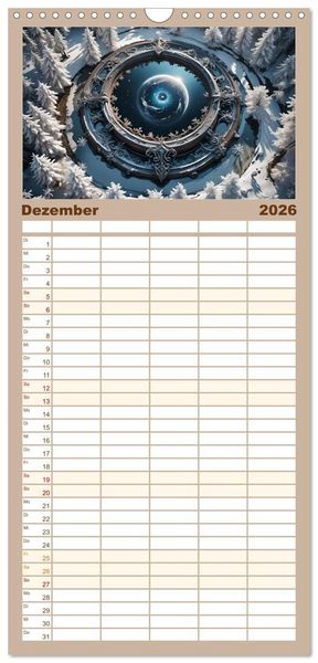Produktbild: Familienplaner 2026 - Portale in fremde Welten - Mystische Pforten mit 5 Spalten (Wandkalender, 21 x 45 cm) CALVENDO