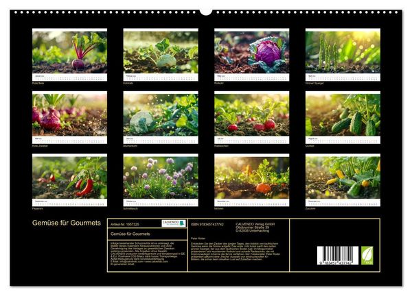 Produktbild: Gem&uuml;se f&uuml;r Gourmets (hochwertiger Premium Wandkalender 2026 DIN A2 quer), Kunstdruck in Hochglanz
