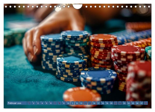 Produktbild: Poker Masters Texas Hold'em (Wandkalender 2026 DIN A4 quer), CALVENDO Monatskalender
