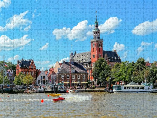 Produktbild: CALVENDO Puzzle Ostfriesland Leer | 1000 Teile Lege-Gr&ouml;&szlig;e 64x48cm Foto-Puzzle f&uuml;r gl&uuml;ckliche Stunden