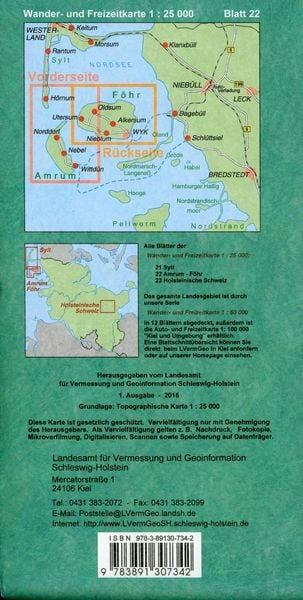 Produktbild: Amrum - F&ouml;hr Wander- und Freizeitkarte 1:25 000