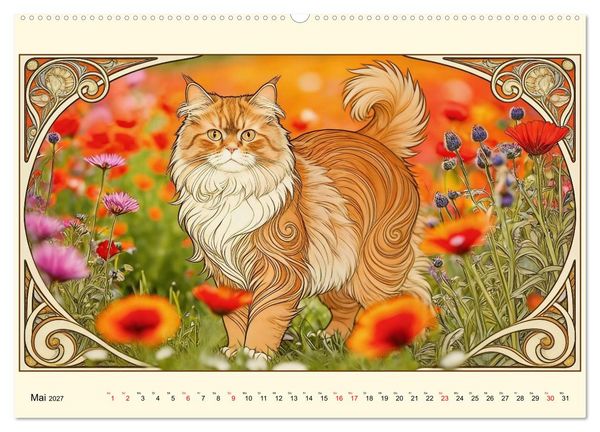 Produktbild: Zauberhafte Jugendstil-Katzen (Wandkalender 2027 DIN A2 quer), CALVENDO Monatskalender