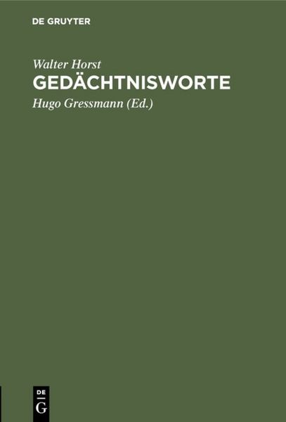 Produktbild: Ged&auml;chtnisworte